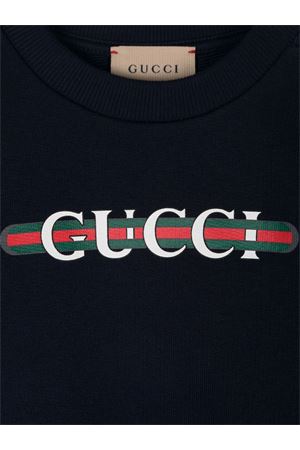 felpa in cotone blu GUCCI KIDS | 629430XJGPJ4392